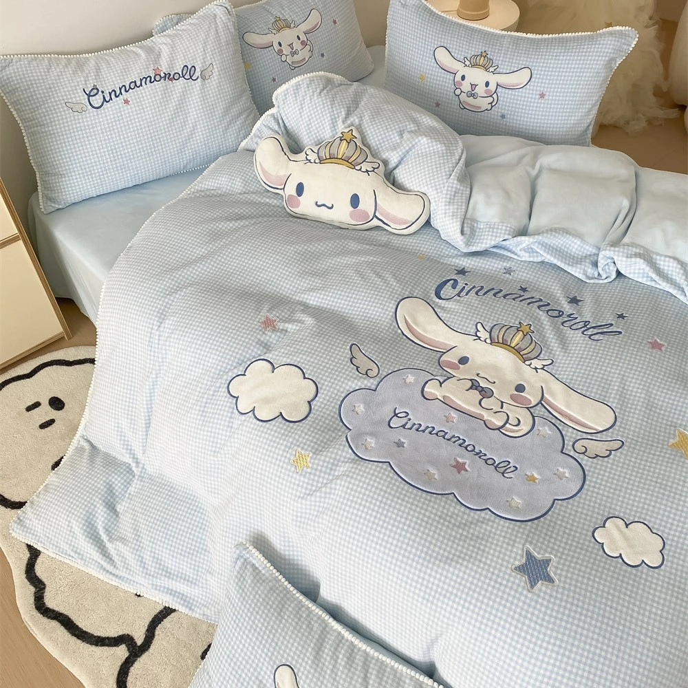 可爱卡通迪士妮儿童牛奶绒四件套宝宝绒三件套被套床单加厚床品