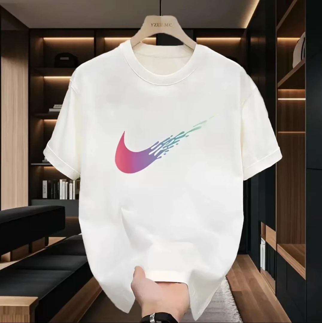 【品牌正品】夏季时尚百搭圆领T恤上衣男女同款情侣休闲短袖-027