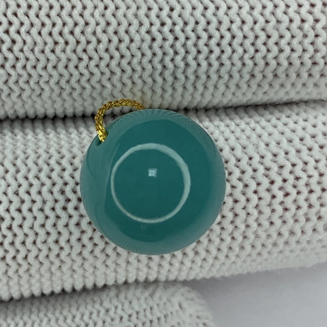 高瓷高色原矿绿松石圆珠13.5mm