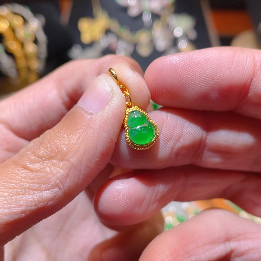 翡翠吊坠(不含链)银S925镶嵌