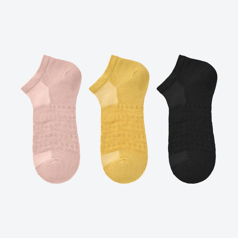 【五双装】S20500158/女士脚底透气提花低筒袜