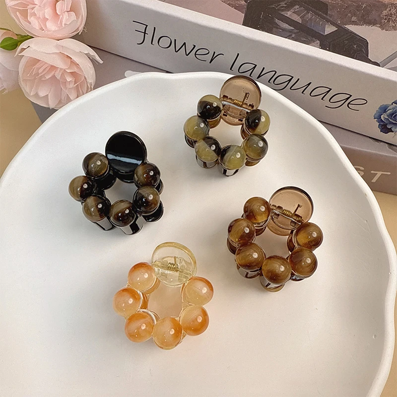 亚克力抓夹八边抓夹女2025新款后脑勺发量多高级感咖色发抓鲨鱼夹