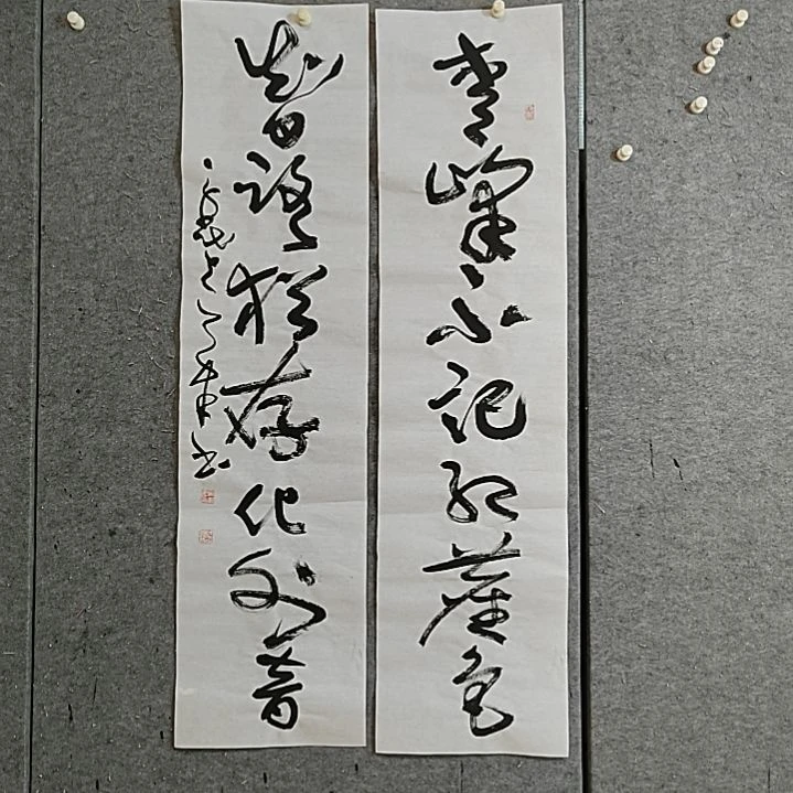 书法宋秉民。四尺对开。青灯不记红尘色