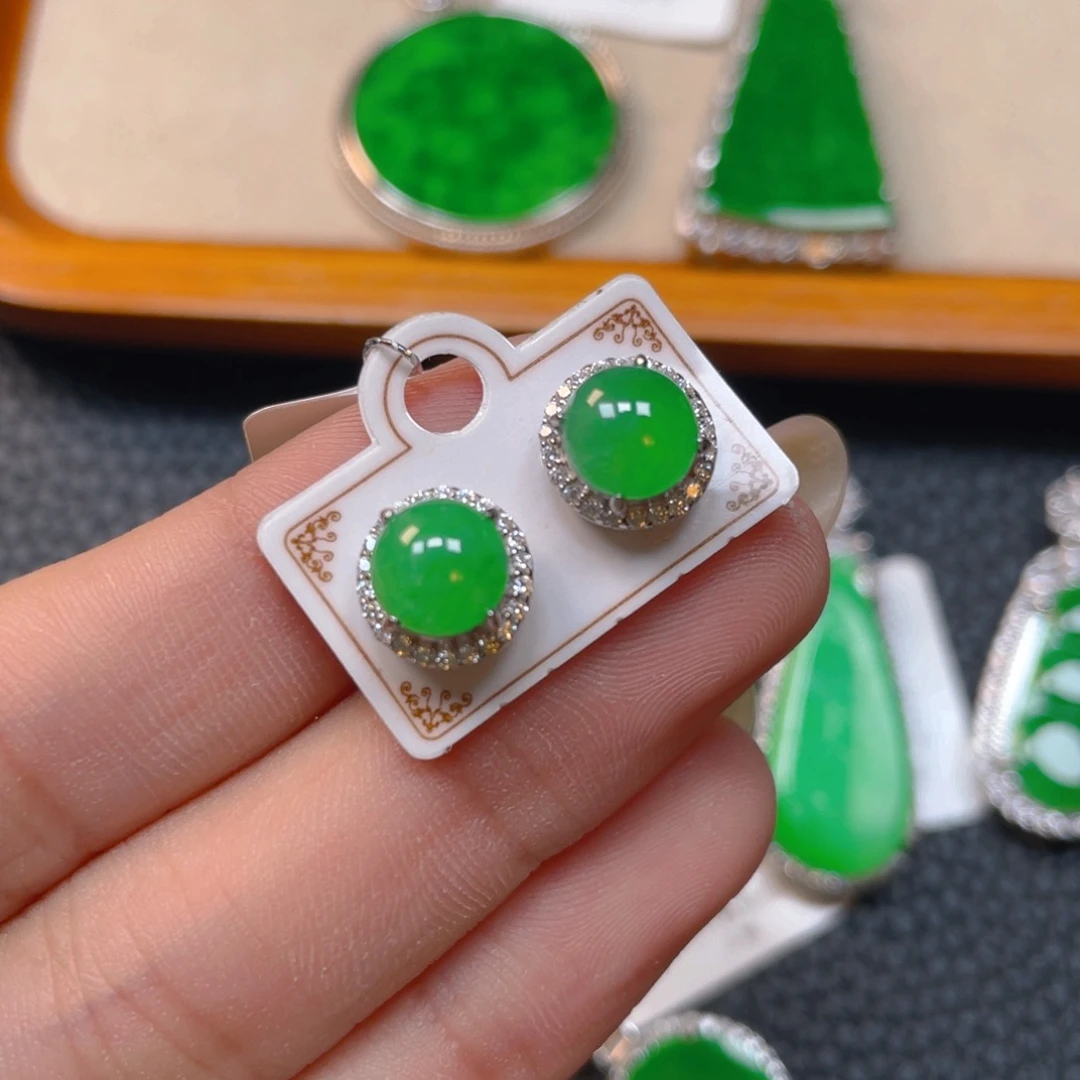 【闪购商品】翡翠银S925镶嵌吊坠(不含链)翡翠