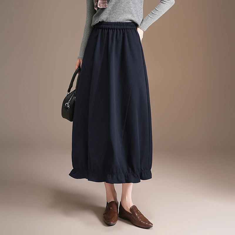 百搭爆款南瓜裙显瘦半身裙2025秋季新款小个子中长款花苞裙灯笼裙