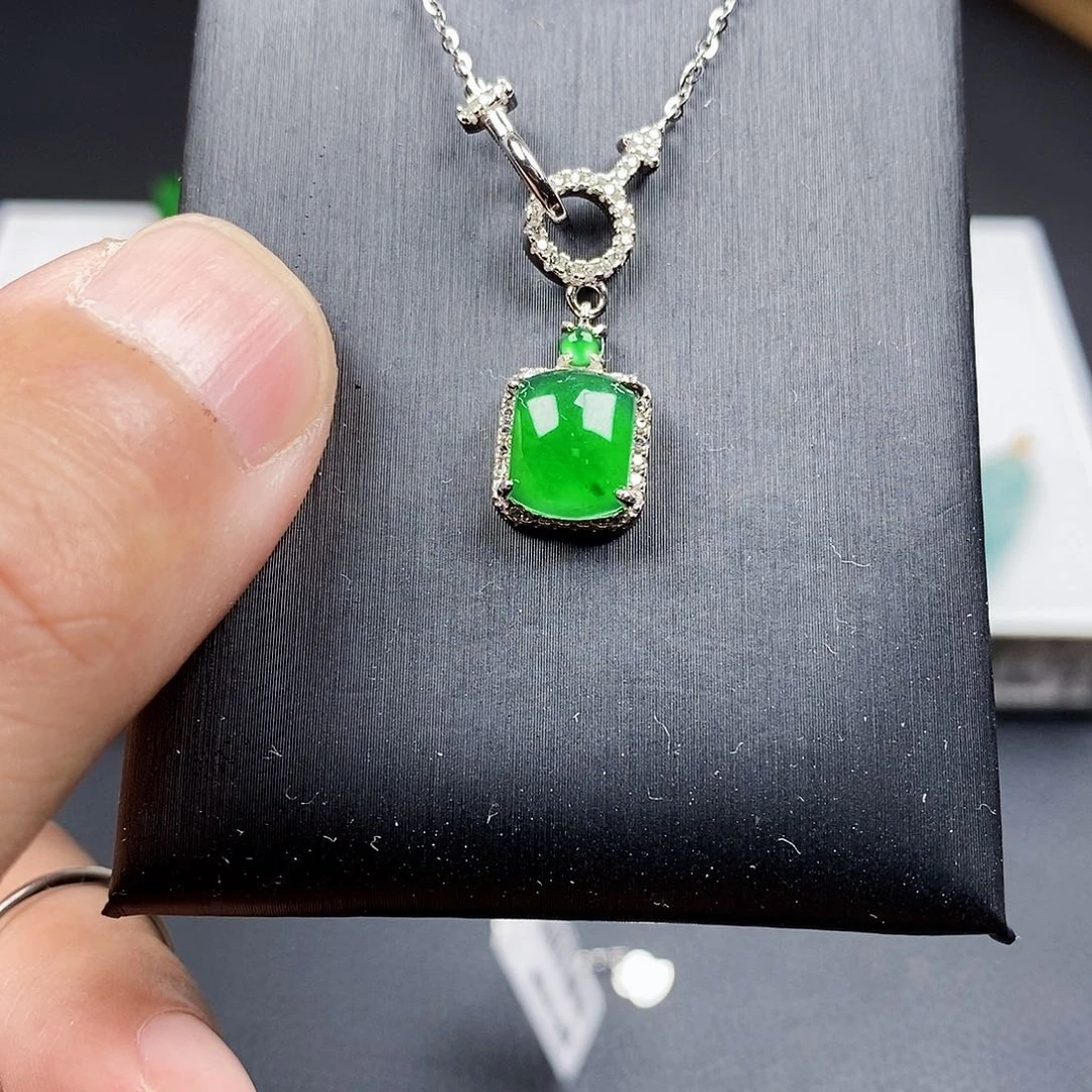 翡翠银S925镶嵌颈饰项链