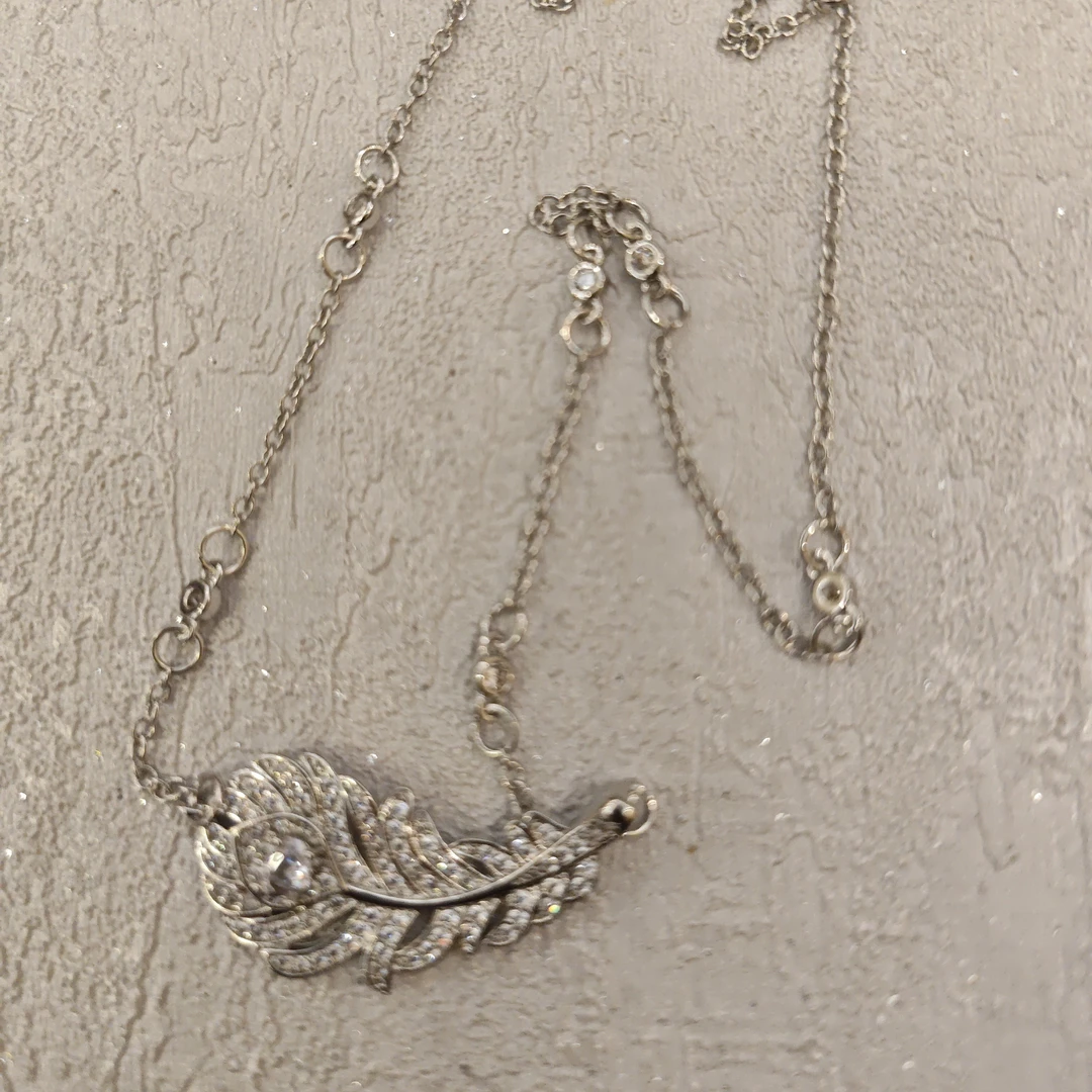 铜合金项链 a88银色镶钻精致简约时尚