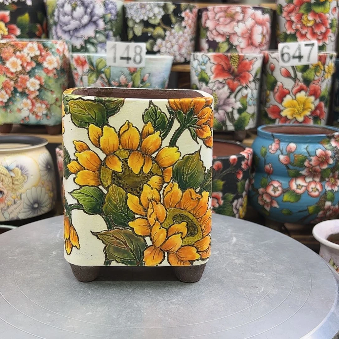 景德镇陶瓷hua p一*鱼景德镇陶瓷花盆