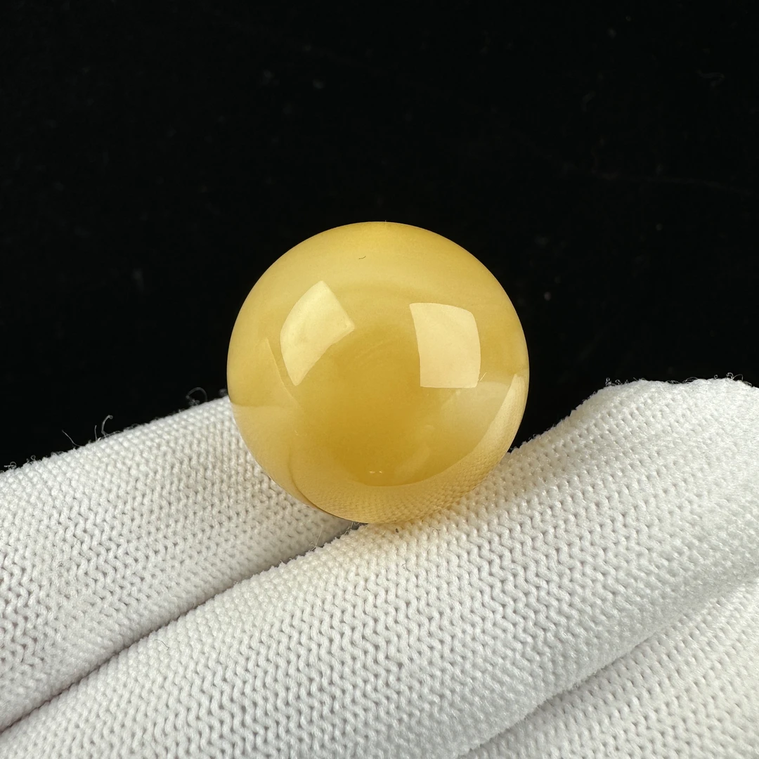 A1543 天然原矿蜜蜡 鸡油黄 单珠 24mm抖音基地质检发货