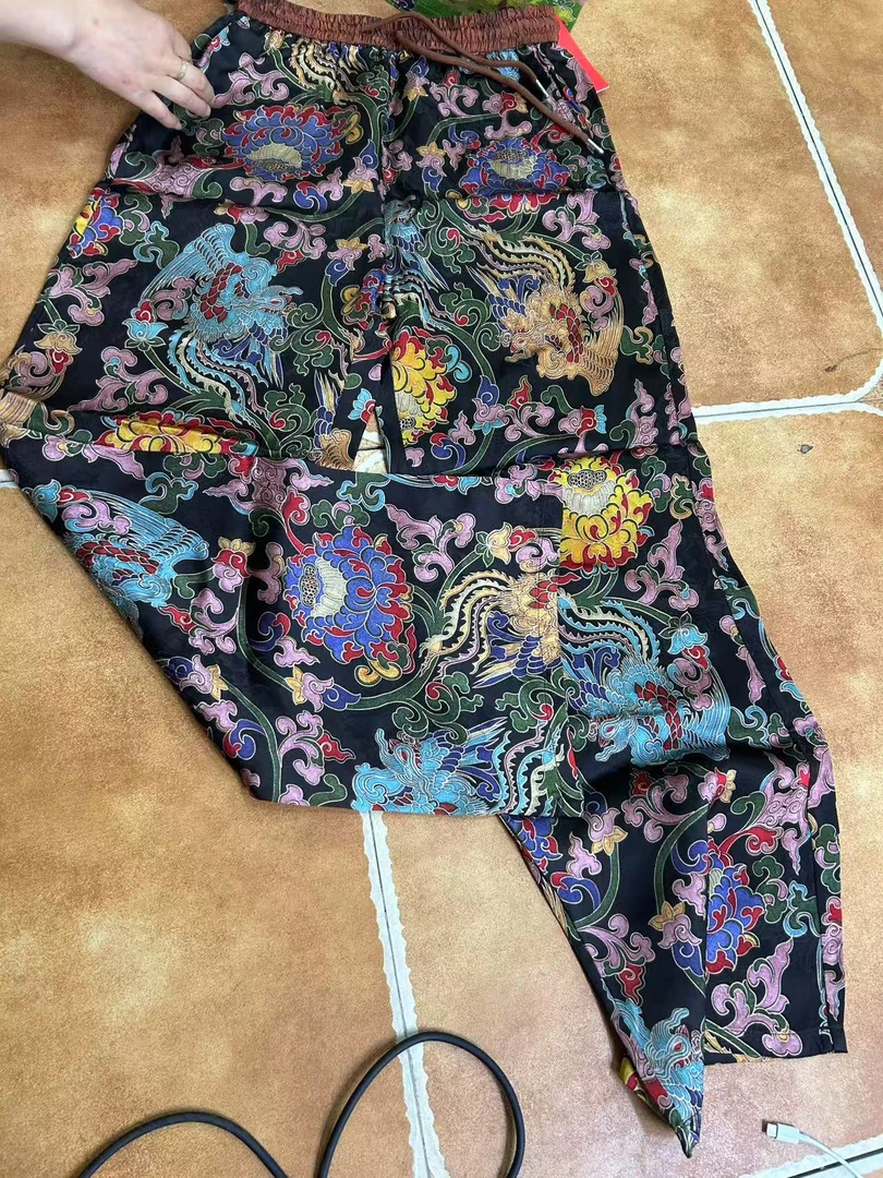 【一潮家】嫣红柳绿 夏款新中式国风时尚直筒裤 93827-16