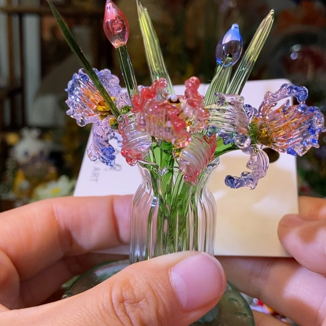 琉璃手工艺品鸢尾花