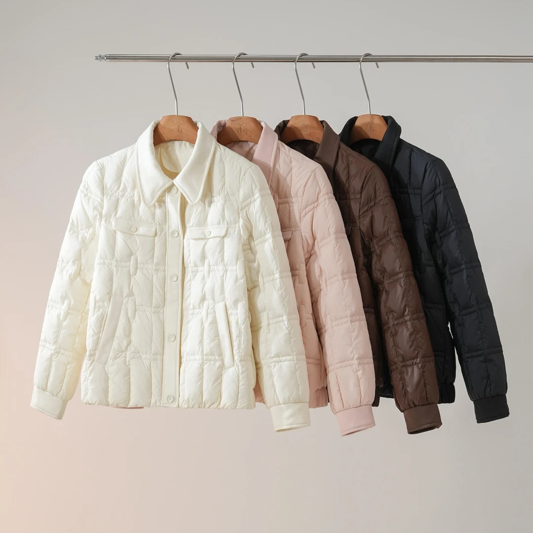 西子/【泡芙羽绒】90白鸭绒简约百搭绗缝设计感羽绒服/YRYF0318