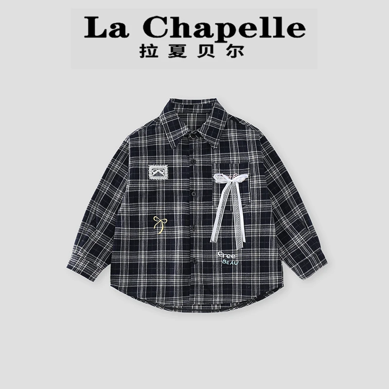 La Chapelle【拉夏贝尔】秋季韩系百搭洋气儿童格子外套LA1850