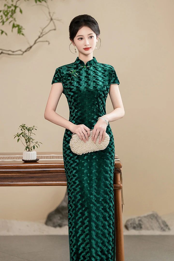 旗袍2025春夏改良新款复古长款中国风气质款优雅日常显瘦连衣裙女