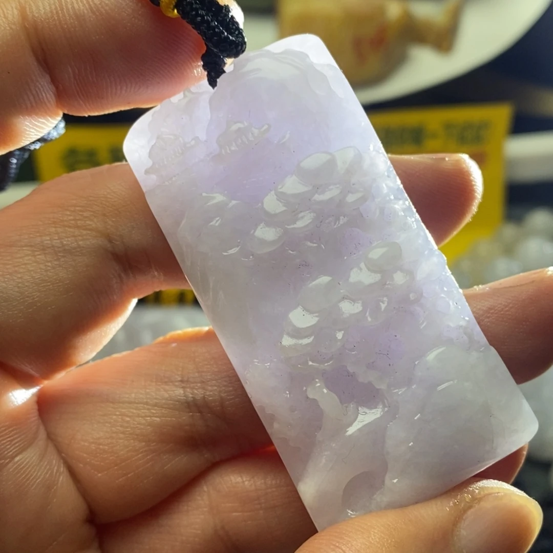 翡翠未镶嵌颈饰淡紫天然缅甸翡翠A货