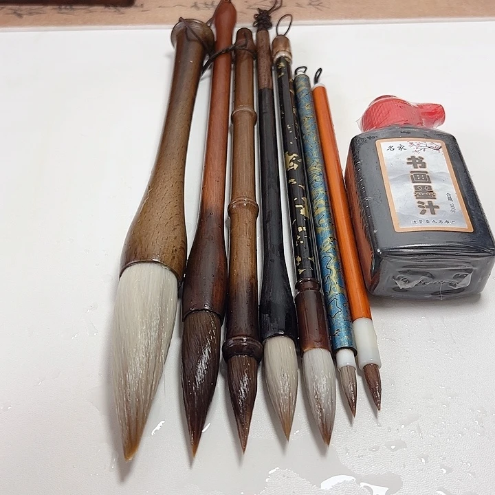 毛笔组合七支送墨汁