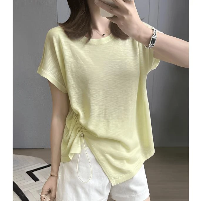 雪花棉设计感小众短袖t恤女2025夏季新款爆款宽松百搭女士上衣潮