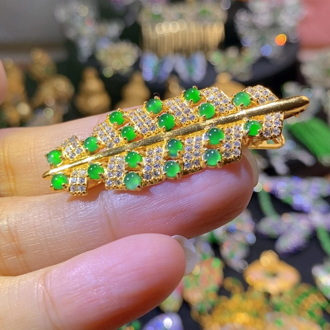 银S925镶嵌挂件翡翠