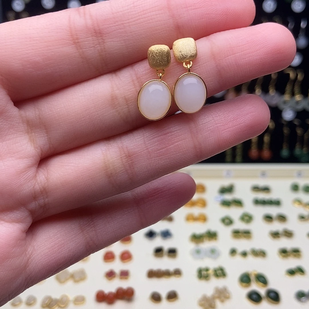 和田玉银S925镀金镶嵌颈饰