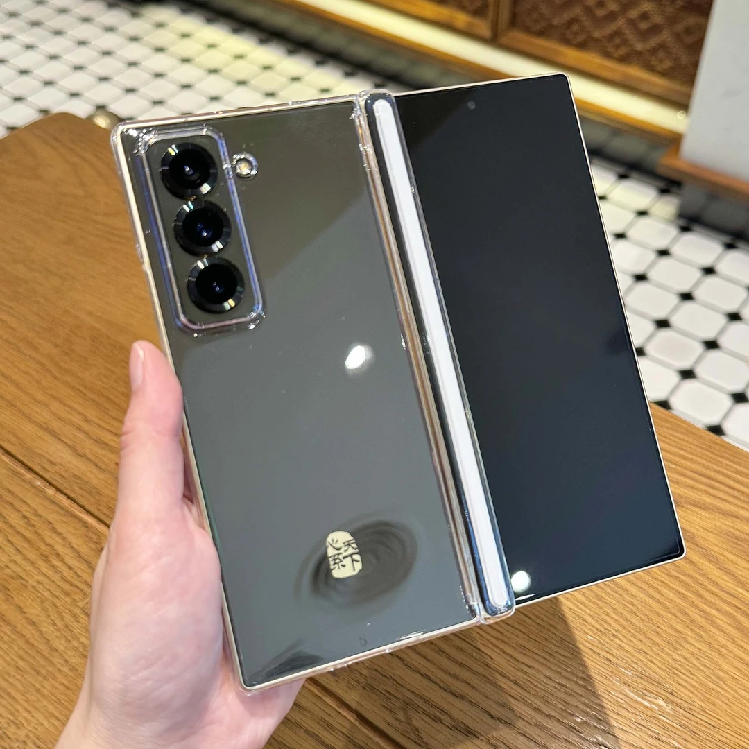 适用三星W25透明中轴磁吸全包手机壳fold6/w24/fold5新款透明壳