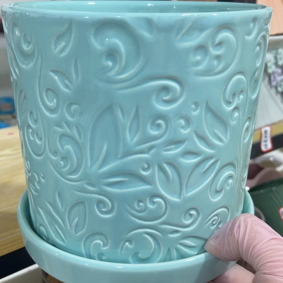 红陶高温陶瓷花盆