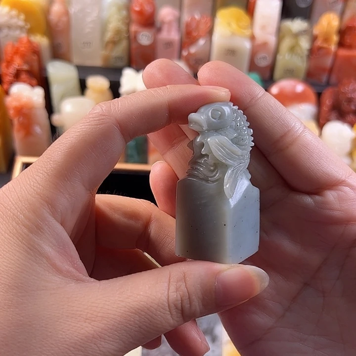 云南石印石旭*手工定制2厘米，鱼