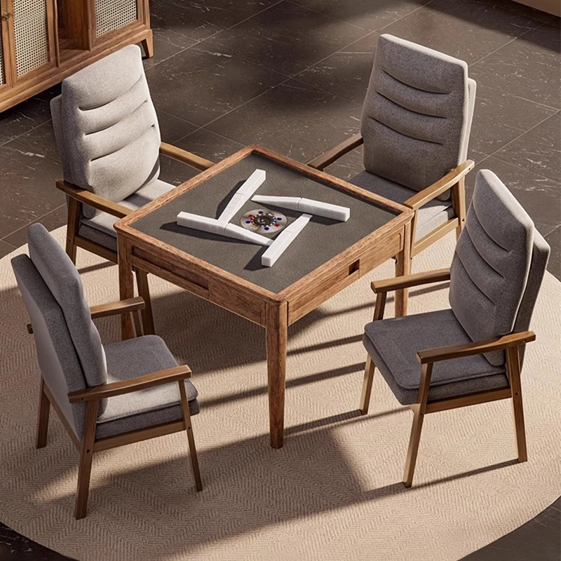 麻雀王新中式实木全自动麻将机多功能餐桌麻将桌两用方形茶桌