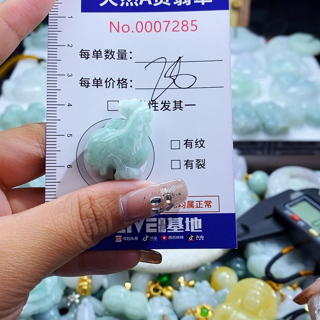 翡翠未镶嵌毛衣链7285