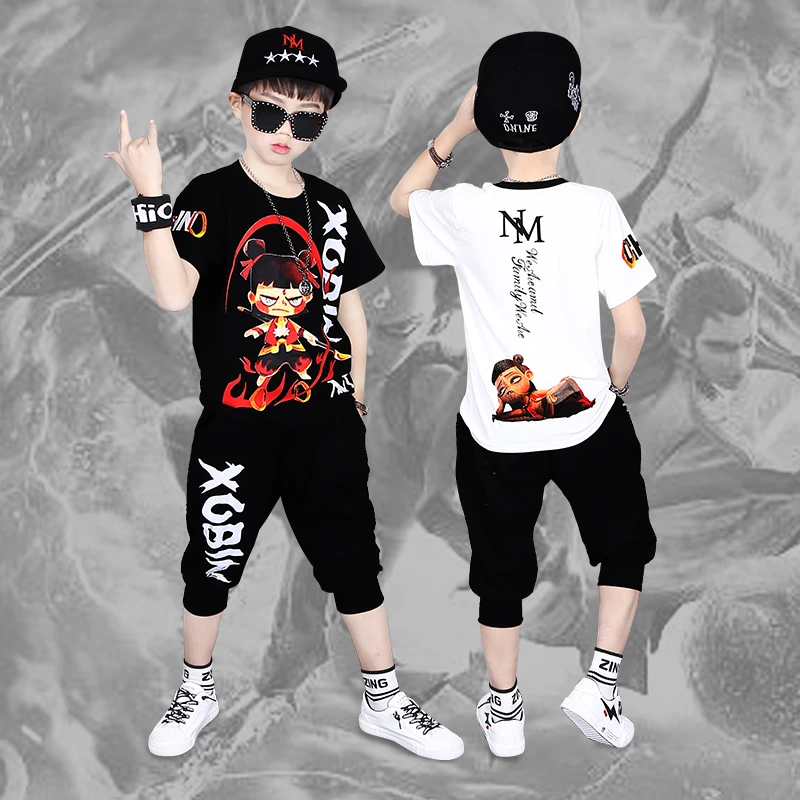 哪吒儿童服装男童cos衣服之魔童降世夏季短袖套装男孩六一演出服