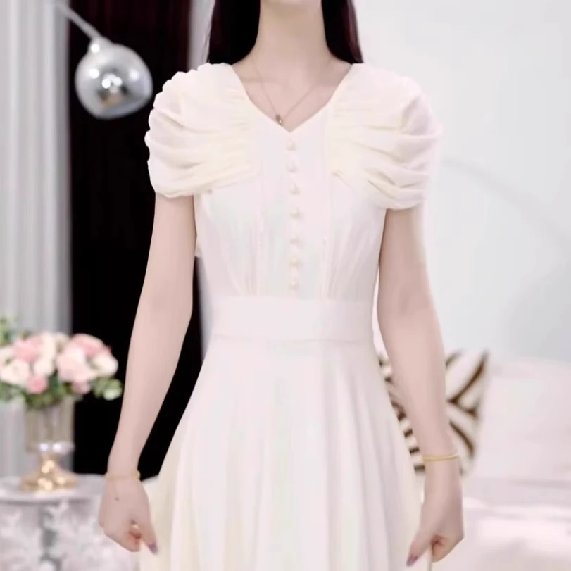 拉夏贝尔法式高级设计感连衣裙2025夏季新款时尚气质女士洋气裙子