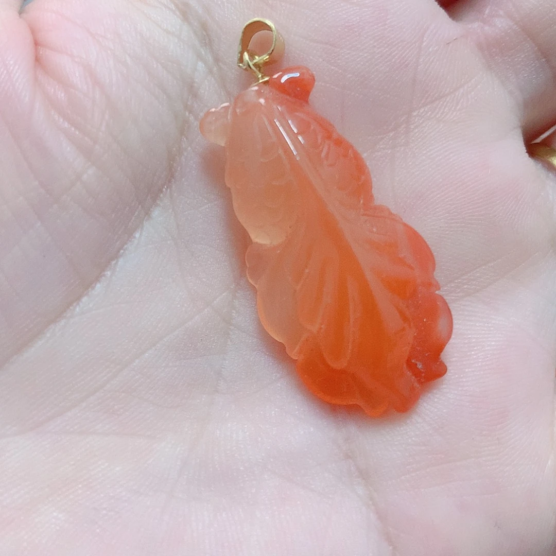 南红玛瑙银S925镶嵌吊坠(不含链)