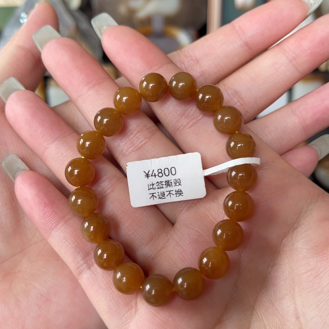 和田玉（糖玉）未镶嵌手串金山全糖手串