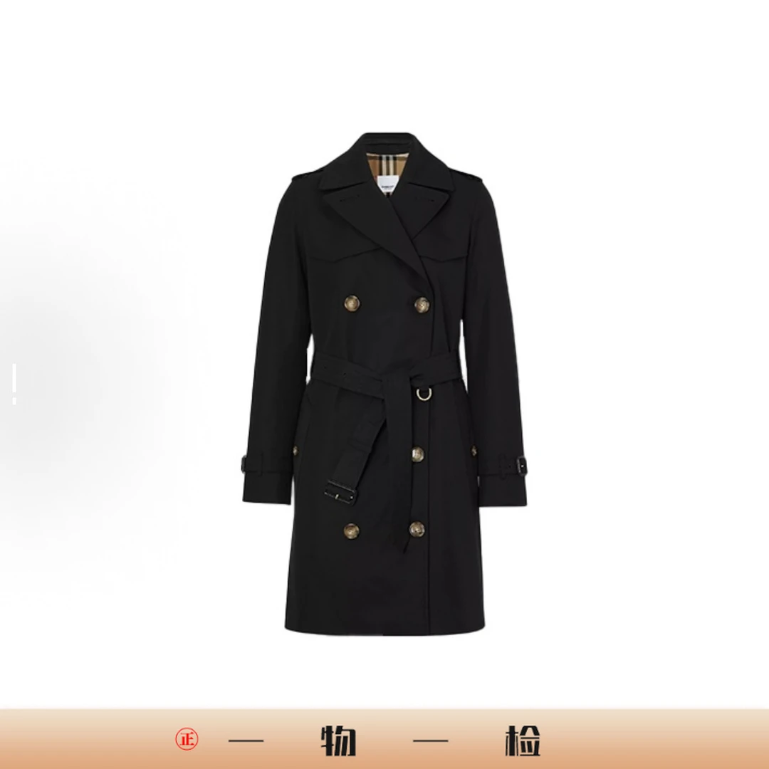 未使用 BURBERRY/博柏利 经典Trench 双排扣风衣黑色 bj