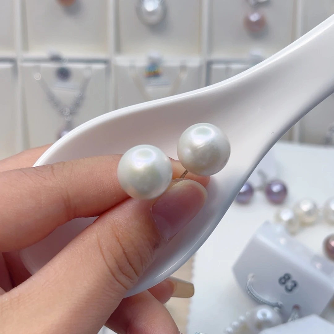 银S925镶嵌淡水珍珠耳饰12➕