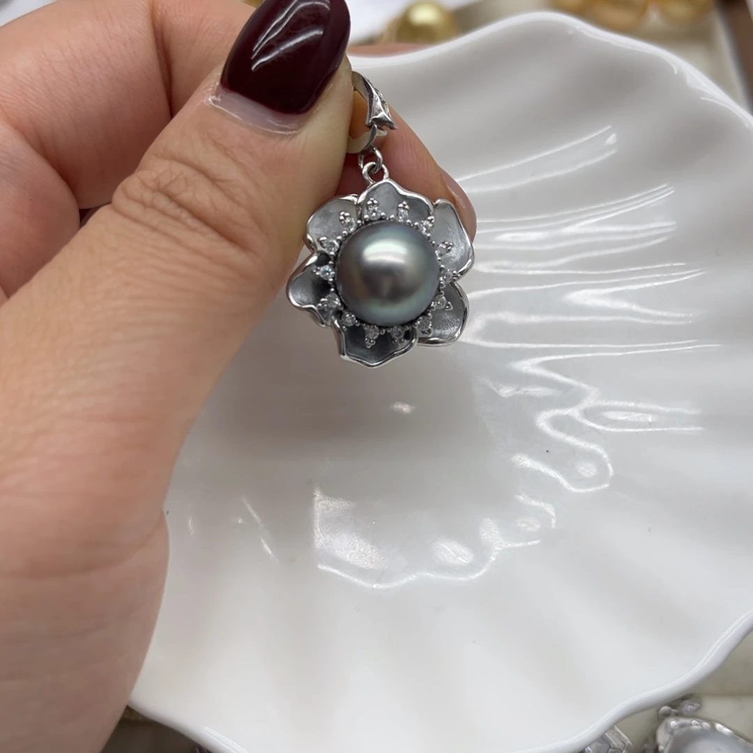 吊坠(不含链)海水珍珠银S925镶嵌