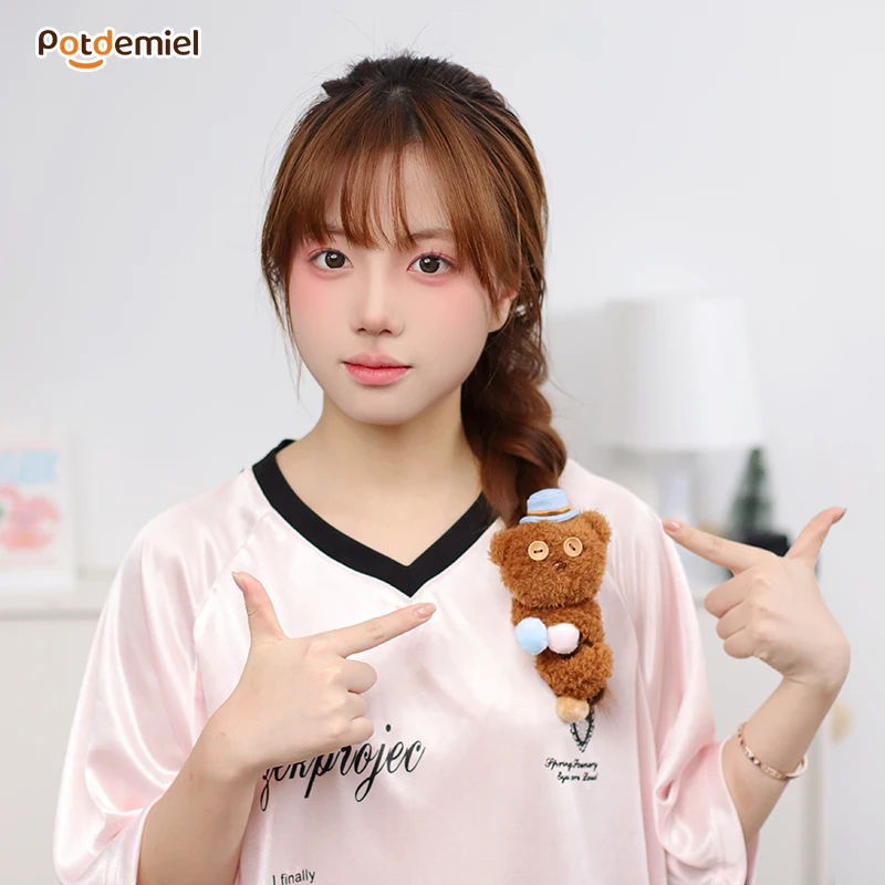 potdemiel环球正版小黄人系列绅士Tim熊毛绒发圈