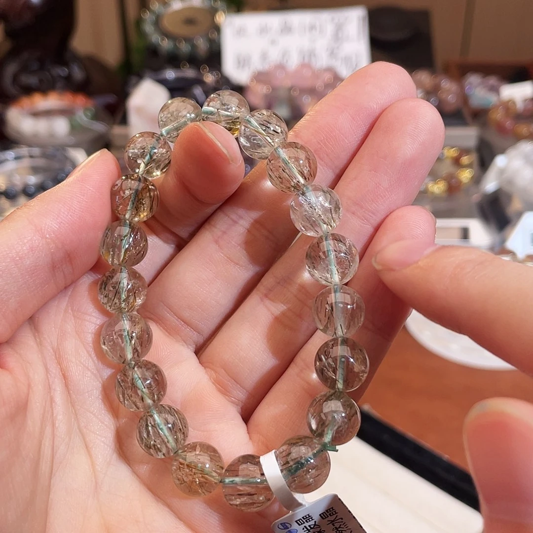 水晶手链未镶嵌绿发晶11m