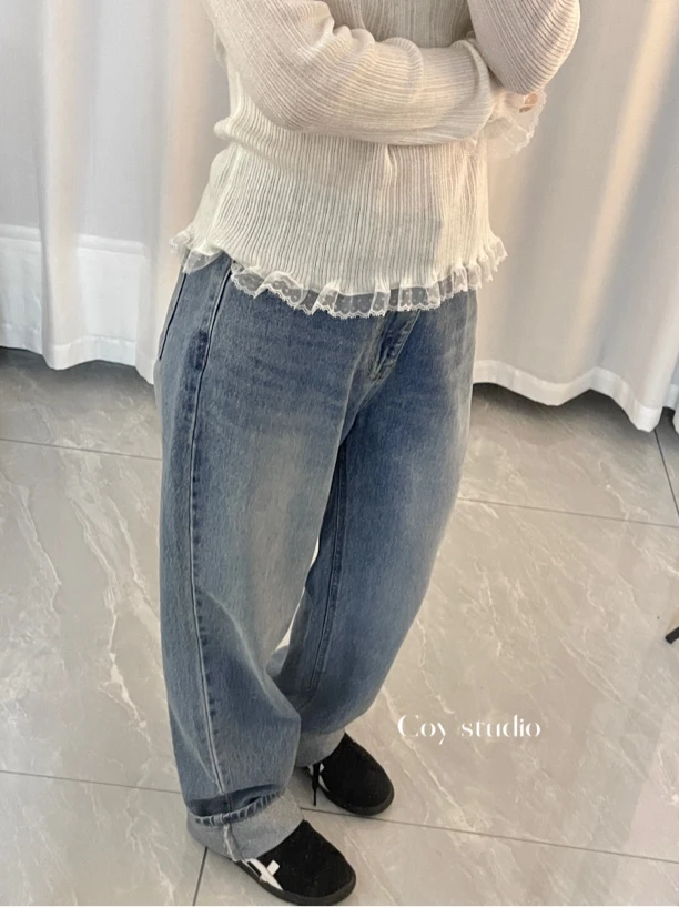 COY Studio 东大门正品 直筒牛仔裤