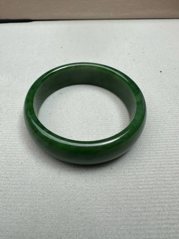 俄罗斯老料和田碧玉手镯58圈口