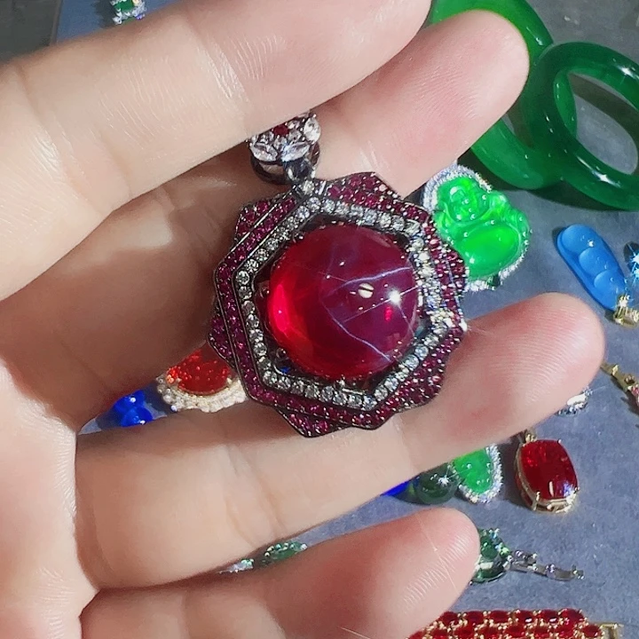 非金属红色蓝色满镶嵌大宝贝