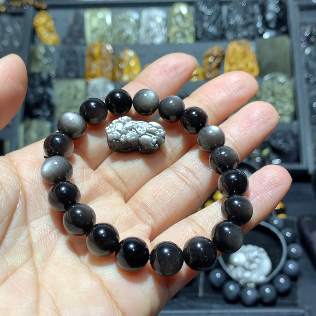 黑曜岩手链未镶嵌迷***好