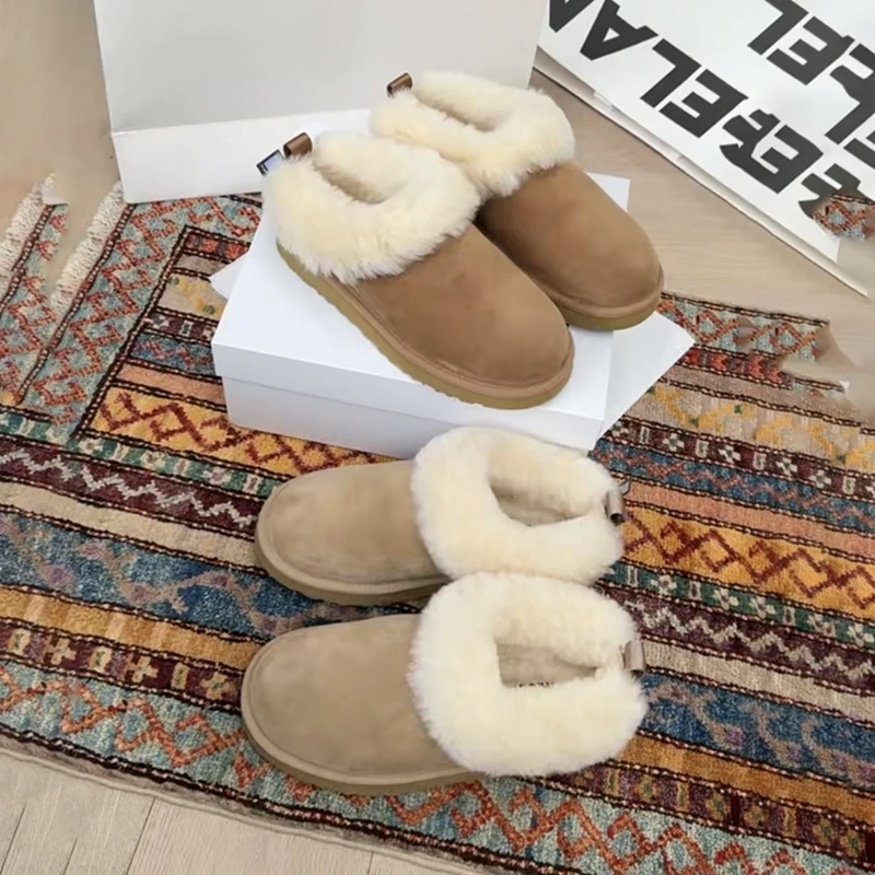 诗歌兰时尚厚底雪地靴女2025冬季新款皮毛一体防滑百搭棉鞋9655-3