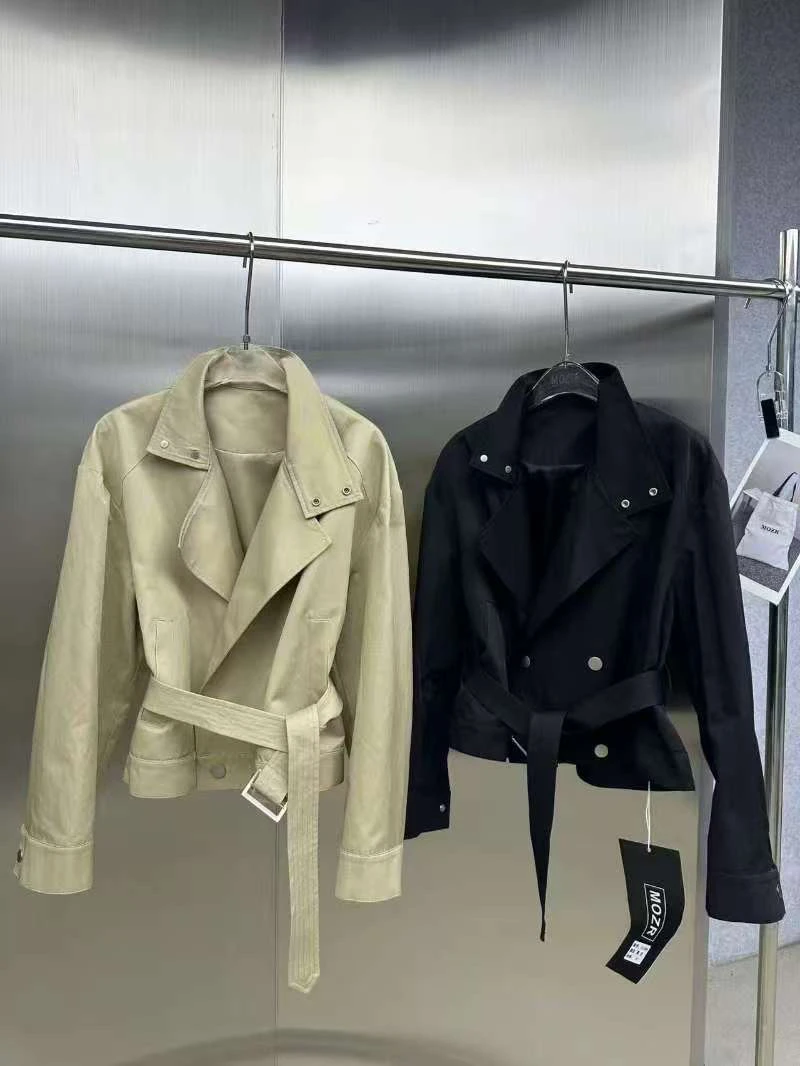 【101-180】编码韩系短款风衣外套