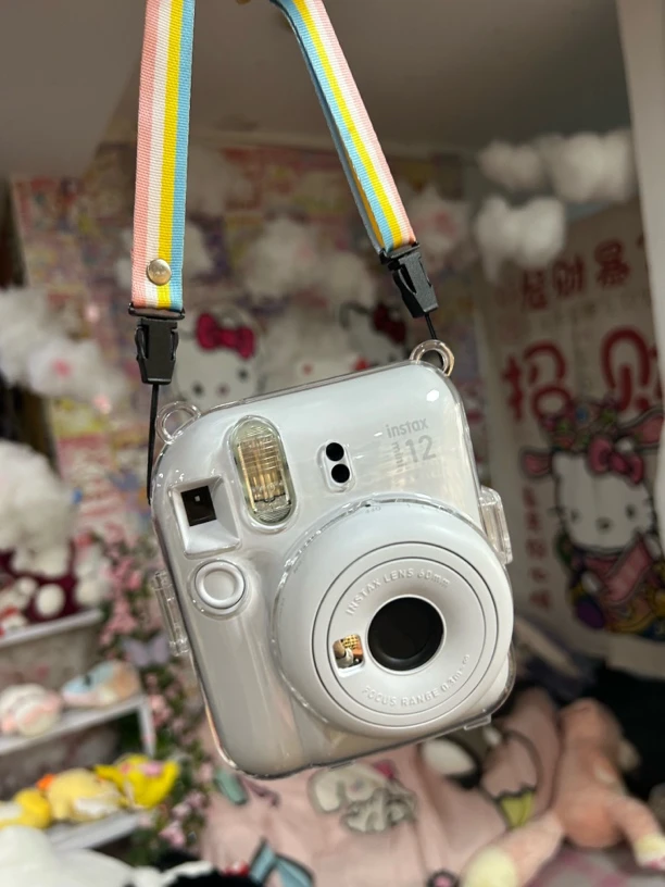 99新 Fujifilm/富士 拍立得mini12白色带透明壳电池绳