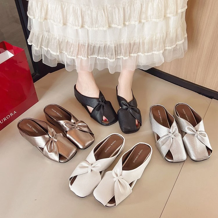 【品牌断码001-043】新款休闲百搭软底复古法式防滑舒适坡跟女鞋