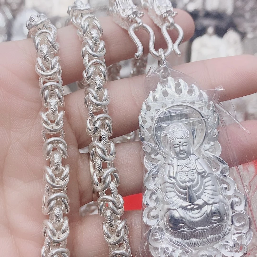 坠链均足银无龙骨65长➕火焰23克