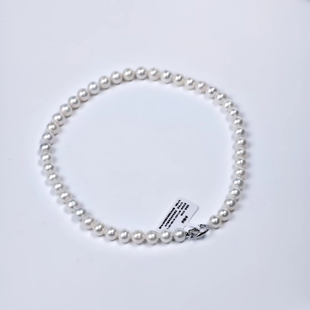 【婕妤甄选】9-10MM淡水无核珍珠项链 S925银精工设计款扣头