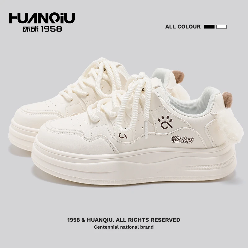 环球冬季爆款可爱小狗ins潮牌百搭休闲女鞋萌趣时尚拼色小众板鞋