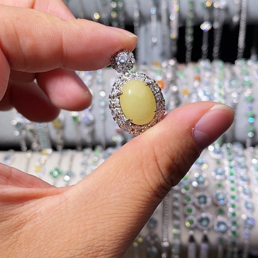 翡翠银S925镶嵌颈饰