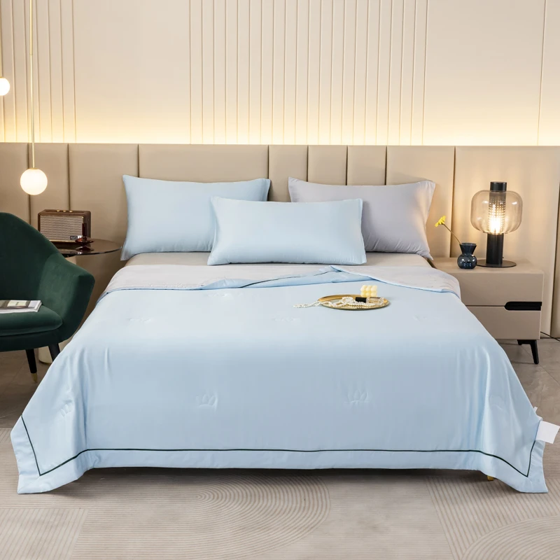 高端莱赛尔天丝夏凉被空调被冰丝凉感夏被夏季亲肤透气可机洗